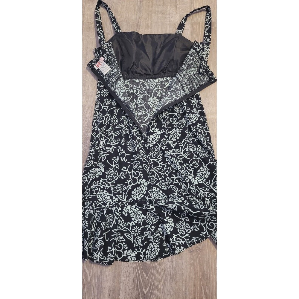 2/$13 Deals Women's R&K Originals Black/Teal Floral Dress Size 10 - Picture 6 of 16